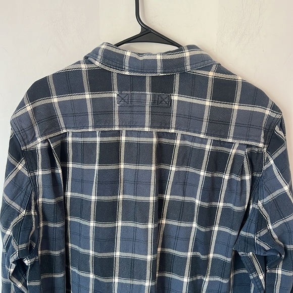 Duluth Trading Heavy Flannel Shacket Men's Sz XL Tall Blue/White Long Sleeve ! - Picture 6 of 8